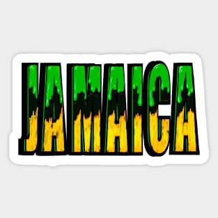 Jamaican flag colors drips Reggae Rocksteady Jamaicans Jamaica Sticker